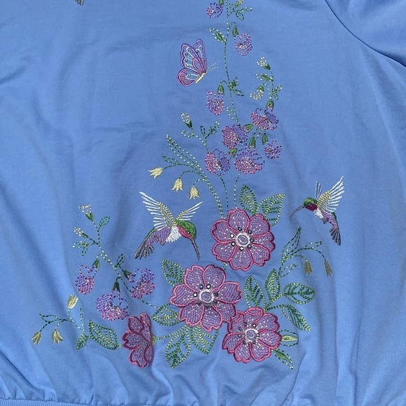 2 Alfred Dunner Embroidered Short Sleeve Knit Tops 3X Cottagecore - Picture 4 of 13